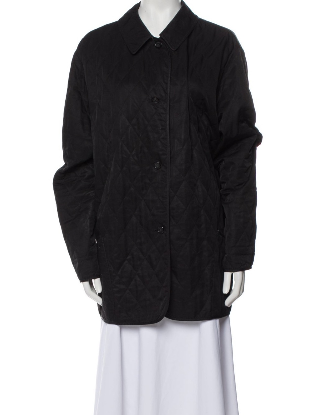 Burberry Black Quilted Button-Front Utility Jacket